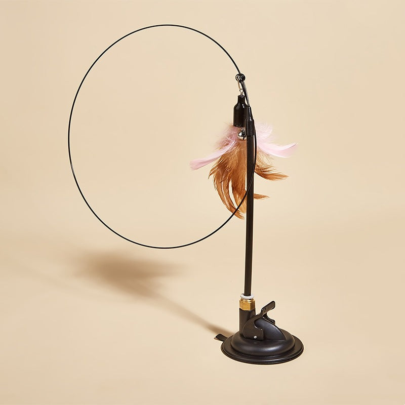 Rotating Cat Teaser Toy with Replaceable Heads