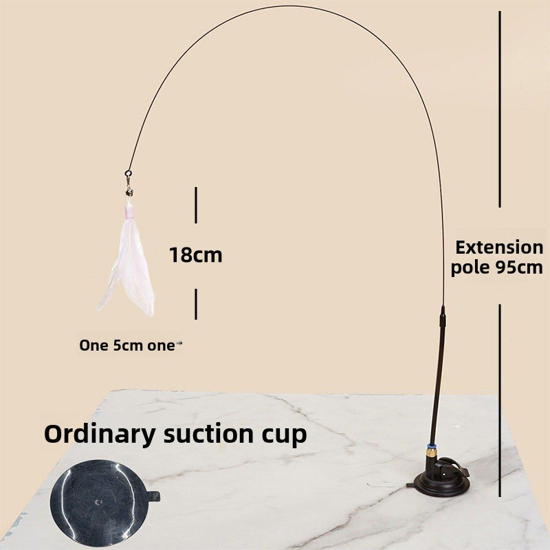 Rotating Cat Teaser Toy with Replaceable Heads
