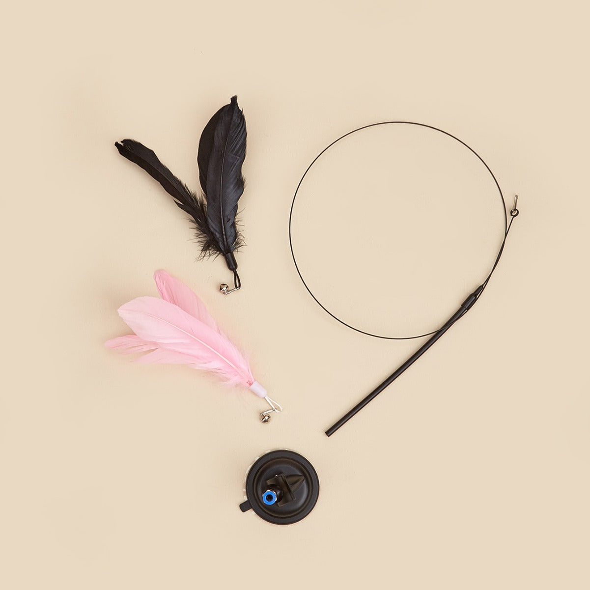 Rotating Cat Teaser Toy with Replaceable Heads